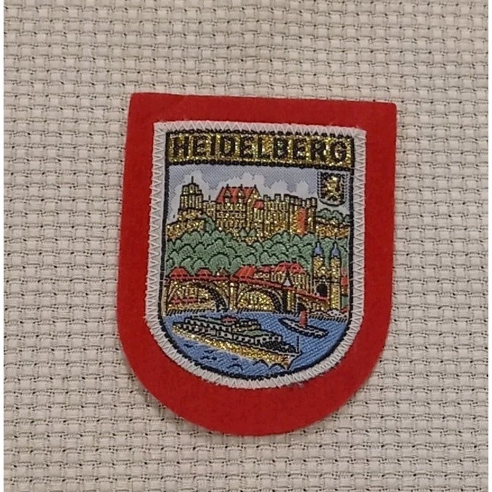 VTG Heidelberg Castle Patch Germany Souvenir Badge Old Bridge Over Neckar River - Picture 3 of 4